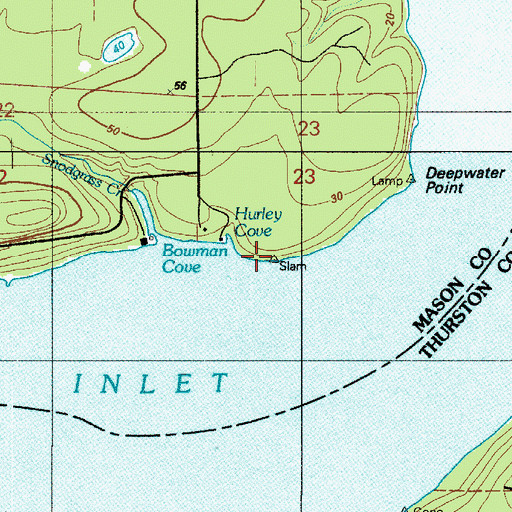 Topographic Map of Deepwater Point, WA