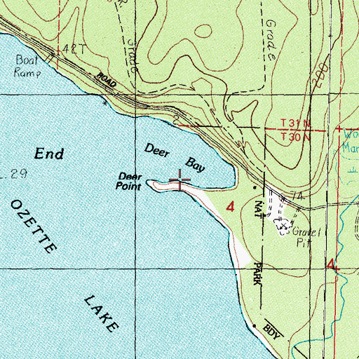 Topographic Map of Deer Bay, WA