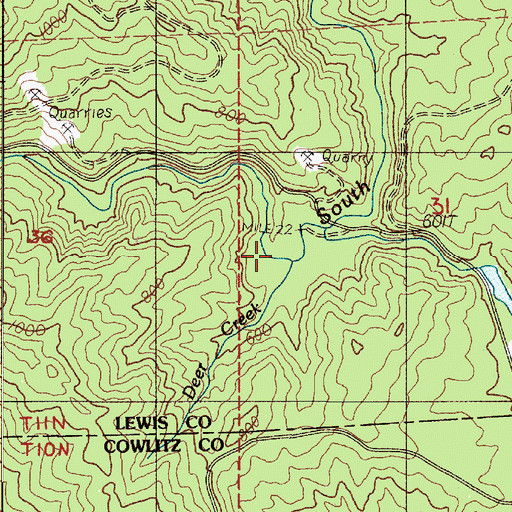 Topographic Map of Deer Creek, WA