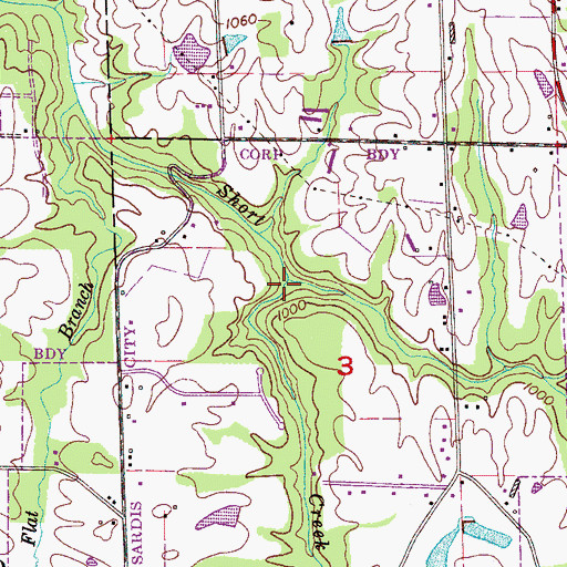 Topographic Map of Owens Branch, AL