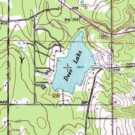 Topographic Map of Deer Lake, WA