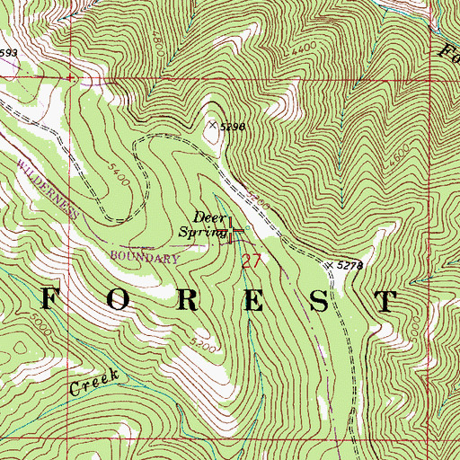 Topographic Map of Deer Spring, WA
