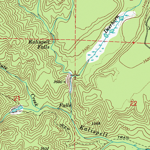 Topographic Map of Deerhorn Creek, WA