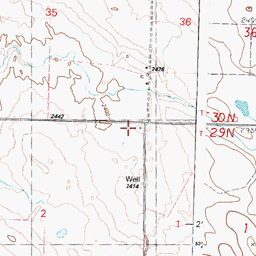 Topographic Map of Del Rio School, WA