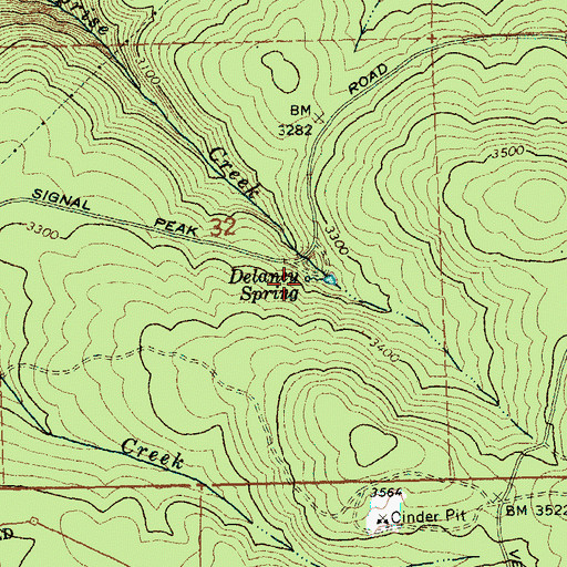 Topographic Map of Delaney Spring, WA