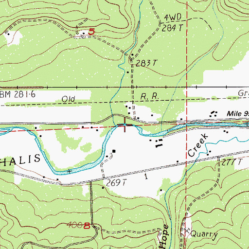 Topographic Map of Dell Creek, WA