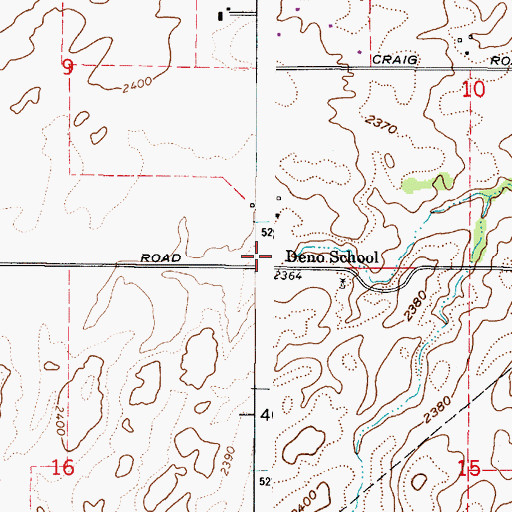 Topographic Map of Deno School, WA