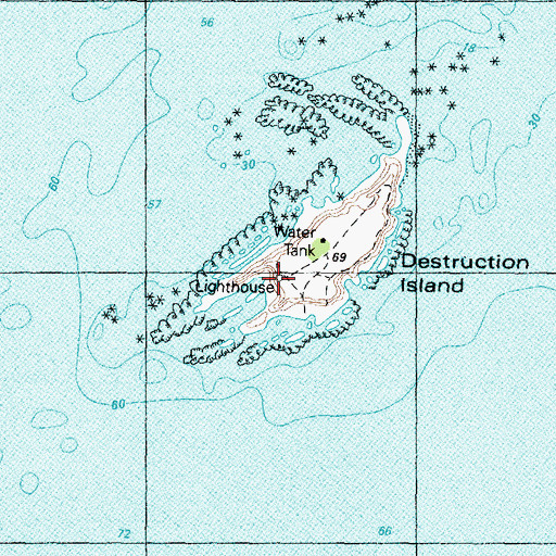 Topographic Map of Destruction Island, WA