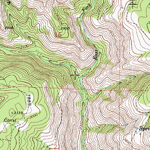 Topographic Map of Devils Canyon, WA