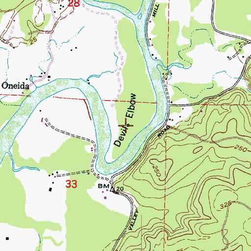 Topographic Map of Devils Elbow, WA