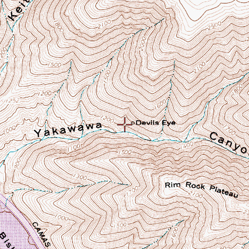 Topographic Map of Devils Eye, WA