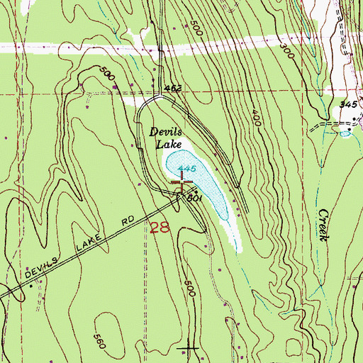 Topographic Map of Devils Lake, WA