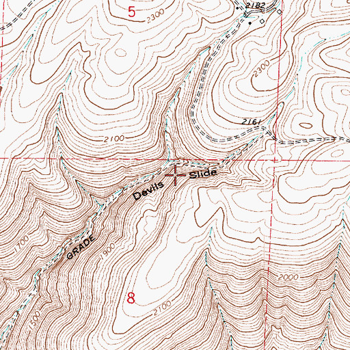 Topographic Map of Devils Slide, WA