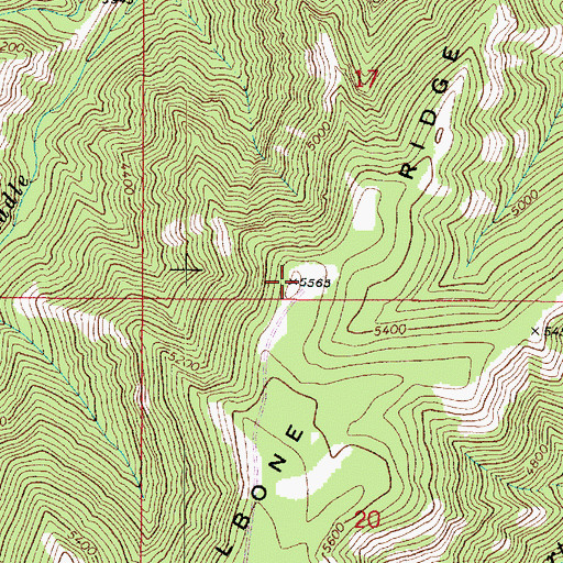 Topographic Map of Devils Tailbone Ridge, WA