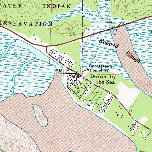 Topographic Map of Dexter by the Sea, WA