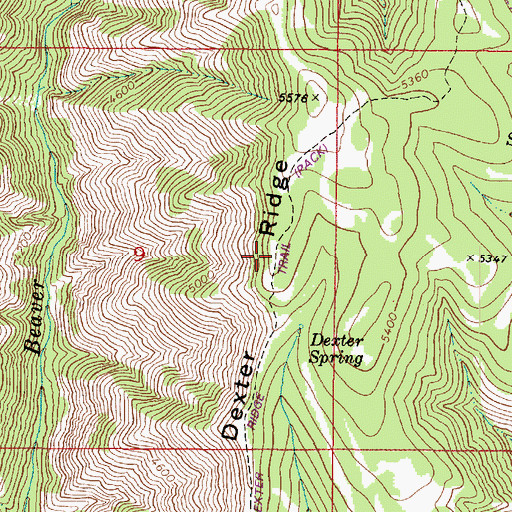 Topographic Map of Dexter Ridge, WA