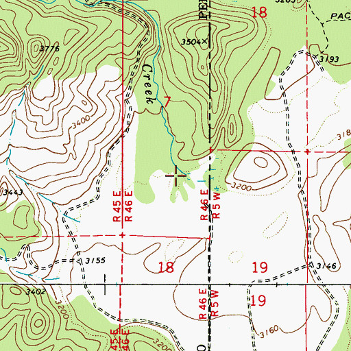 Topographic Map of Diamond Creek, WA