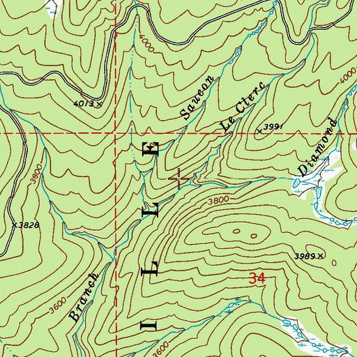 Topographic Map of Diamond Fork, WA