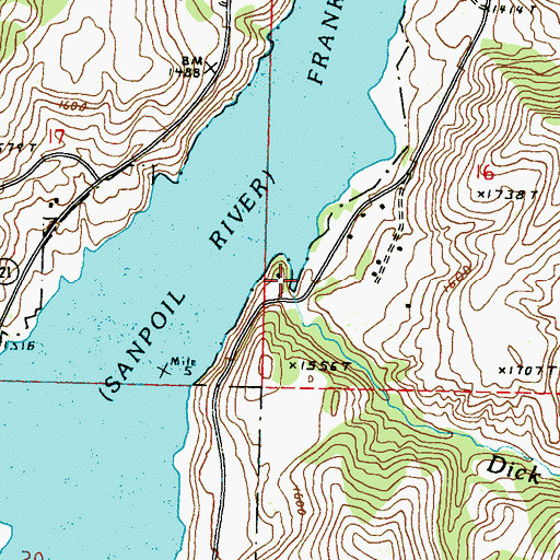 Topographic Map of Dick Creek, WA