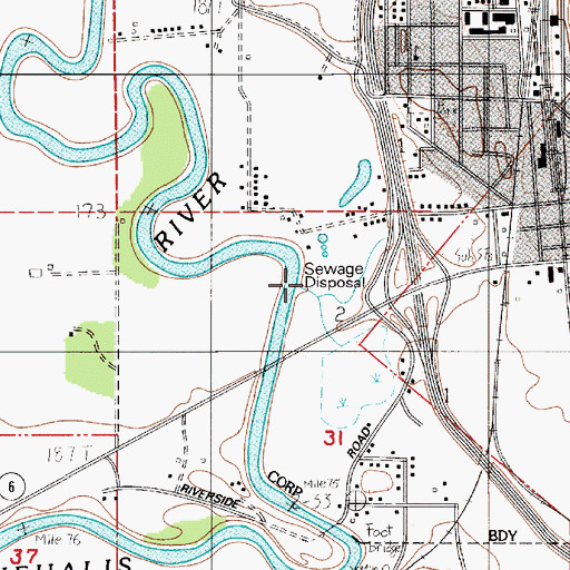 Topographic Map of Dillenbaugh Creek, WA