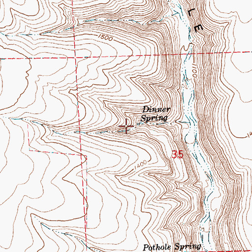 Topographic Map of Dinner Spring, WA