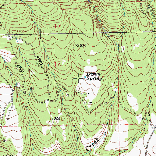 Topographic Map of Dixon Spring, WA
