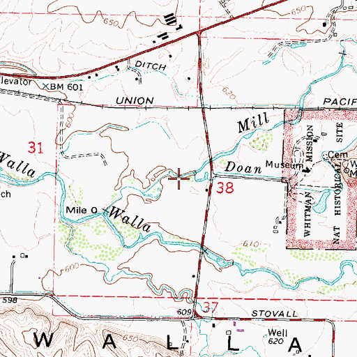 Topographic Map of Doan Creek, WA