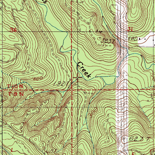 Topographic Map of Dobson Creek, WA