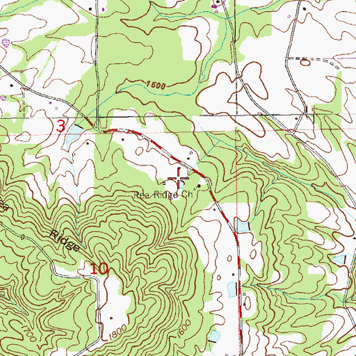 Topographic Map of Pea Ridge Church, AL