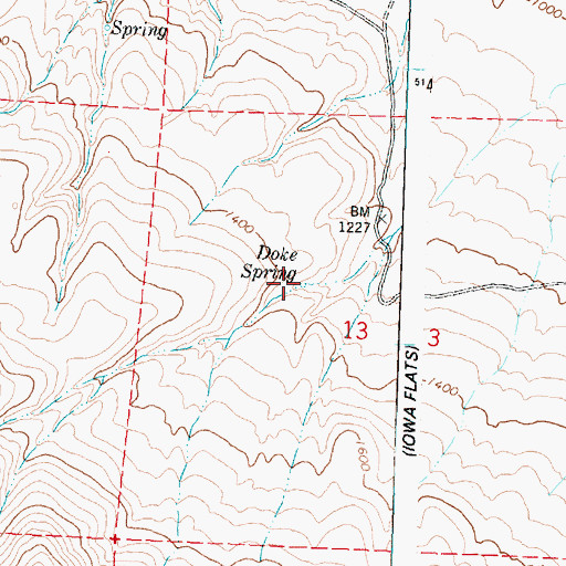 Topographic Map of Doke Spring, WA