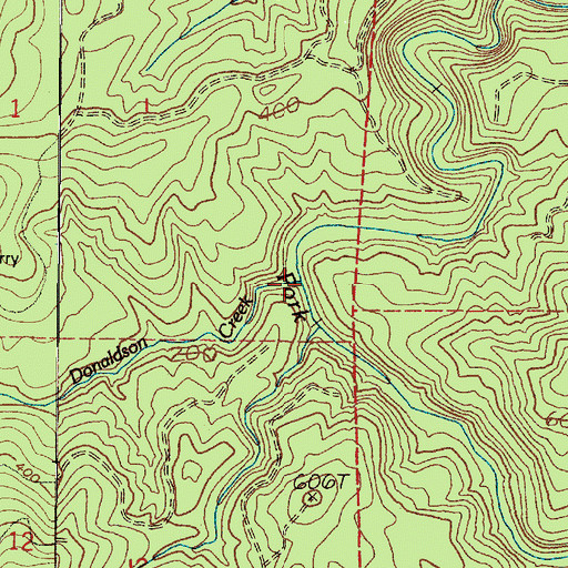 Topographic Map of Donaldson Creek, WA