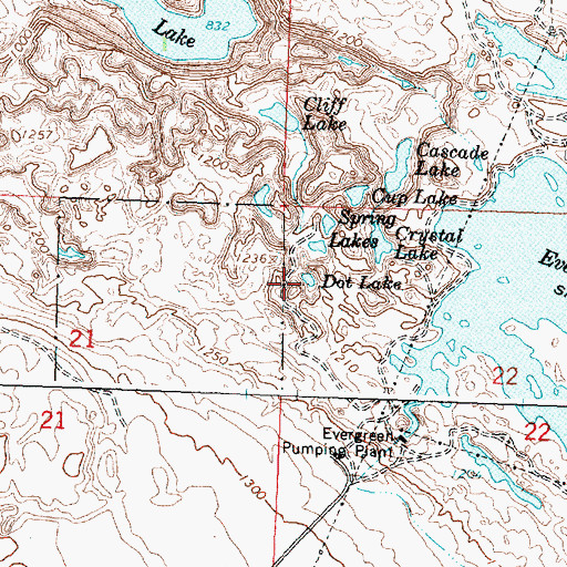 Topographic Map of Dot Lake, WA