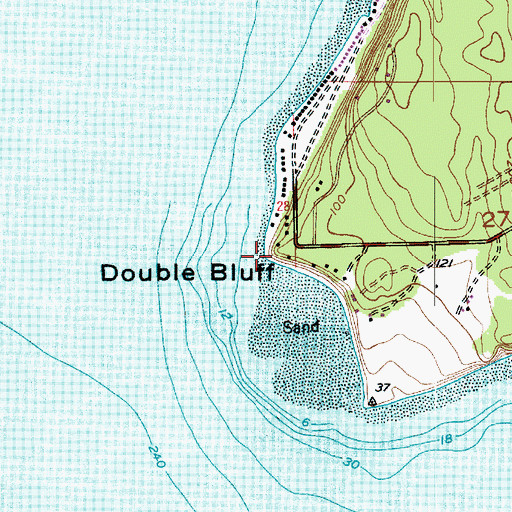 Topographic Map of Double Bluff, WA