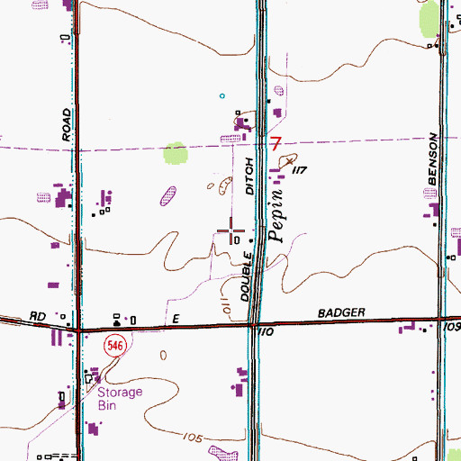 Topographic Map of Double Ditch, WA