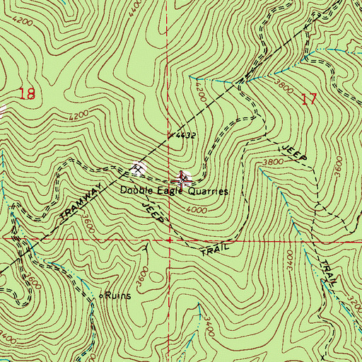Topographic Map of Double Eagle Quarries, WA