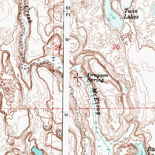 Topographic Map of Dragoon Spring, WA