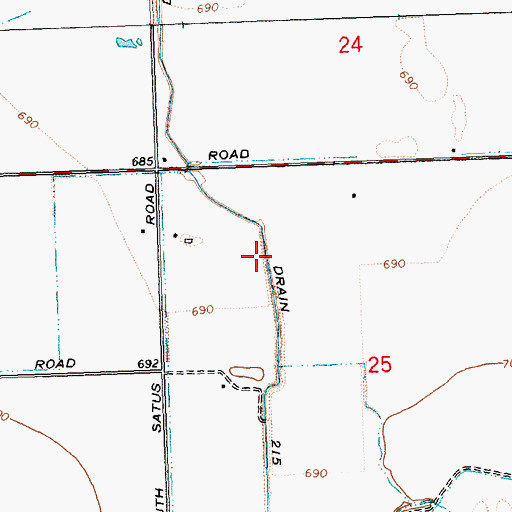 Topographic Map of Drain 215, WA