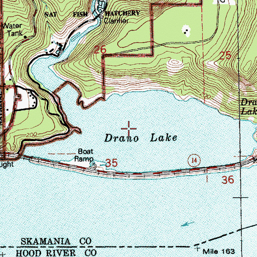 Topographic Map of Drano Lake, WA