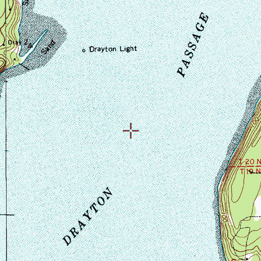 Topographic Map of Drayton Passage, WA
