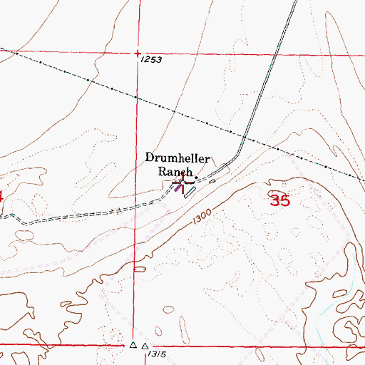 Topographic Map of Drumheller Ranch, WA
