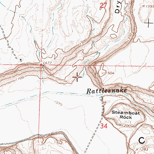 Topographic Map of Dry Coulee, WA