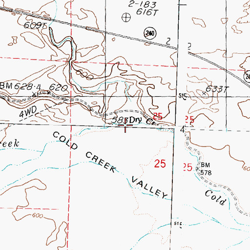Topographic Map of Dry Creek, WA