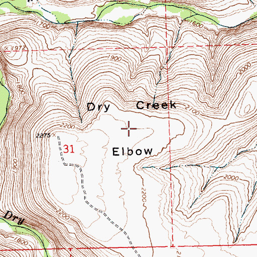 Topographic Map of Dry Creek Elbow, WA