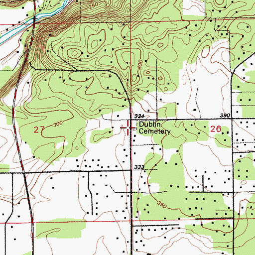 Topographic Map of Dublin Cemetery, WA