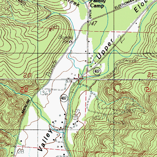 Topographic Map of Duck Creek, WA
