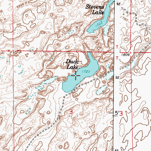 Topographic Map of Duck Lake, WA