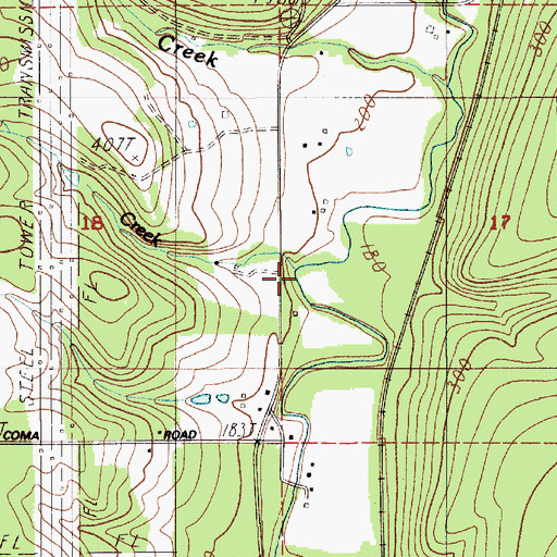 Topographic Map of Duffy Creek, WA