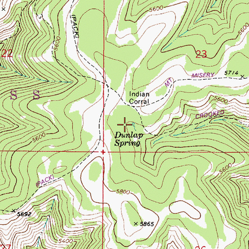 Topographic Map of Dunlap Spring, WA