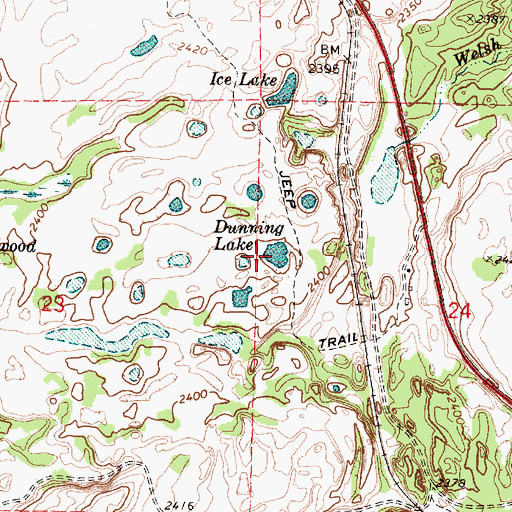 Topographic Map of Dunning Lake, WA
