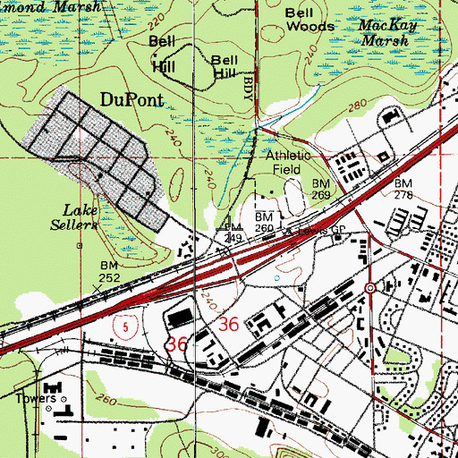 Topographic Map of Dupoint School, WA